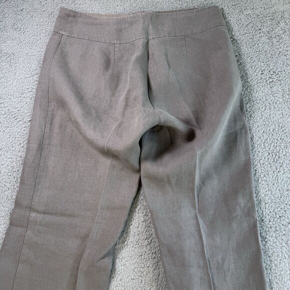 Eileen Fisher Pants Women S Grey Linen Wide Leg Casual Summer Casual - Picture 9 of 11